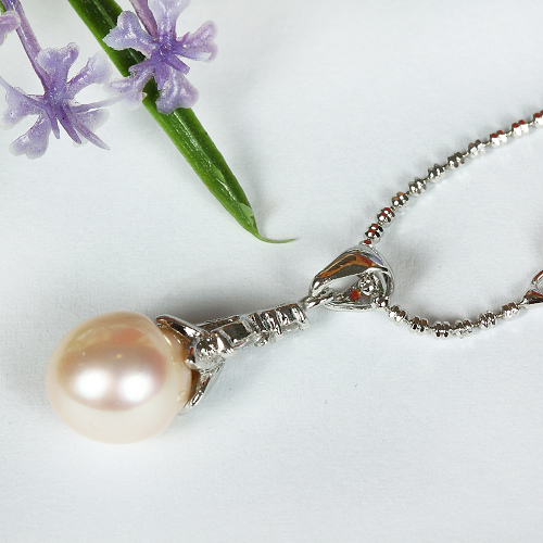 Perlenkette, Halskette Süßwasserperlen, 925er Silber, 4158 - zum Schließen ins Bild klicken